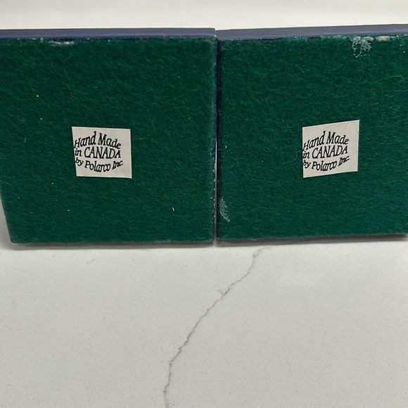 🌻4/$20 VTG Wooden Blue Taper Candleholders Hand Made  Polarco Inc. - Picture 8 of 11